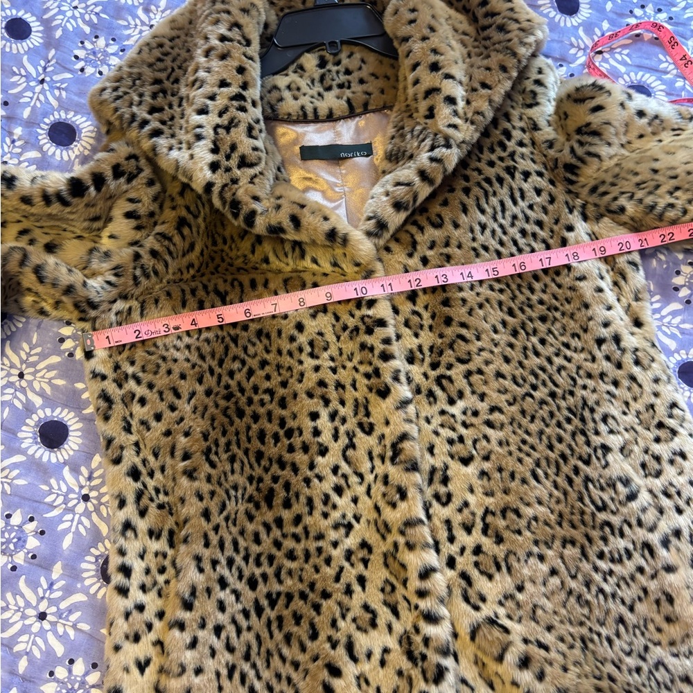 New Noriko Leopard Faux fur Jacket Medium - Picture 9 of 9